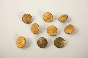 RCAF Royal Canadian Side Flight 9 Button Lot (P3L-24/JSF6) 7/8" Brass Sculley - Picture 1 of 9