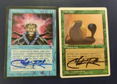 MTG BRAINSTORM and other CHRISTOPHER RUSH SIGNED (price for x2) - Image 1 of 2