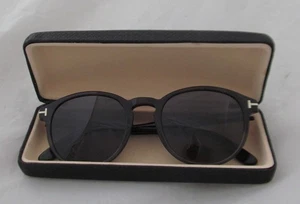 Montatura occhiali da sole Tom Ford Dante TF834 56A in plastica rotonda nera - Foto 1 di 10