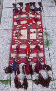 KELIM Vintage Sattel Kamel Wolle Doppel Taschen Vorderasien Teppich Kilim - Bild 1 von 11