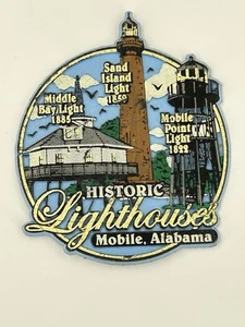 Imán de recuerdo para refrigerador faros históricos móvil vintage de Alabama - Imagen 1 de 4