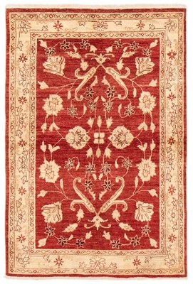 Dark Red Traditional 4'0" x 6'0" Oriental Hand-knotted Wool Area Rug - Image 1 of 4