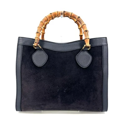 Bolsa tote Gucci Diana couro camurça preta autêntica - Imagem 1 de 4