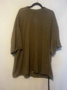 rick owen’s oversized green gimp shirt size L oversized drop shoulder fit - Picture 1 of 8