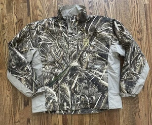 Mens HardCore Duck Waterfowl Hunting Camouflage RealTree Max5 Rain Wind Jacket L - Picture 1 of 8