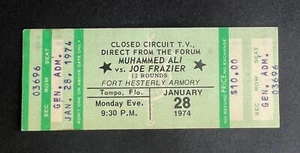 Vintage 1974 Joe Frazier vs Muhammed Ali Ticket Stub 1/28/74 Closed Circuit Fla. - Picture 1 of 2