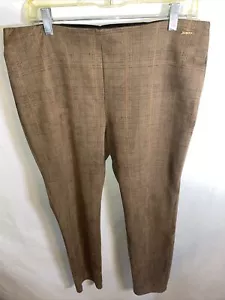 Tahari Dress Pants Womens Size Large Brown Polyester Straight Leg W 34 Ins 27 - Picture 1 of 12