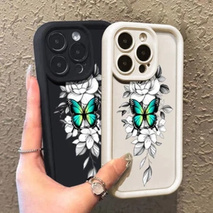 For iPhone 16 Pro Max 15 14 13 12 11 8 7 Shockproof Silicone Flower Case Cover - Picture 1 of 21