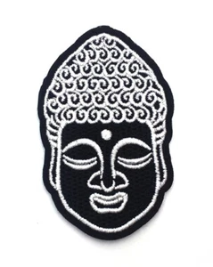 Iron or Sew On Embroidered Patch Nepalese Made Buddhist Buddha Face 4.7 x 7.4cm - Picture 1 of 2