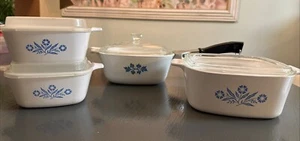 Corning Ware blaue Kornblume & Pyroflam 4 Stück mit Deckel - Bild 1 von 24