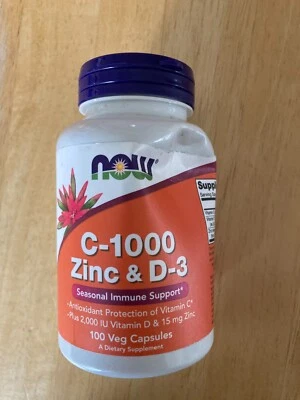 Now Foods Vitamina C-1000 Zinc y D-3, 100 Cápsulas Vegetales Foto 1 de 3