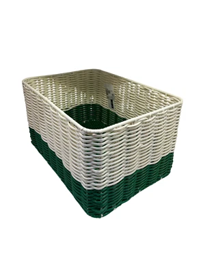 New IKEA DJURTRANARE Basket White/Green 25x35x19 cm (9 ¾x13 ¾x7 ½ ") 705.914.19 - Image 1 of 4