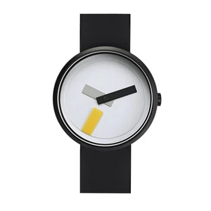 Projects Watches "Suprematism" Acciaio IP Nero Bianco Silicone Unisex Orologio - Foto 1 di 3
