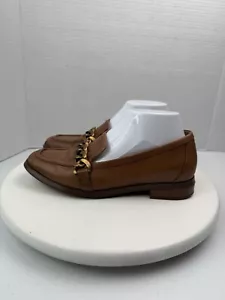 Vionic Leather Chain Brown Womens Loafers Mizelle Slip On Shoes Size 7 - Picture 1 of 16
