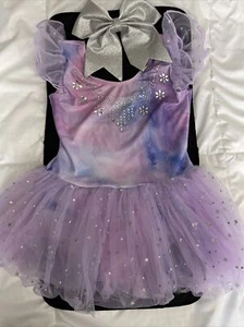 Ballerina Elegant dress with stones Silver Large Bow included - Picture 1 of 6