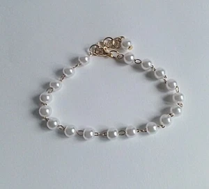 Perlenarmband, vergoldet - Bild 1 von 1