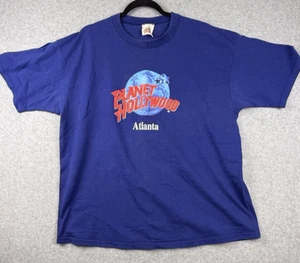 Vintage Shirt Mens Planet Hollywood Atlanta Blue Short Sleeve 1991 Size XL - Picture 1 of 9