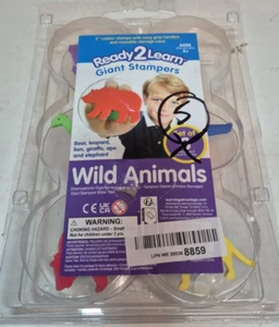 Juego de 5 estampillas gigantes de animales salvajes - estampillas de espuma de fácil agarre para niños - Imagen 1 de 7