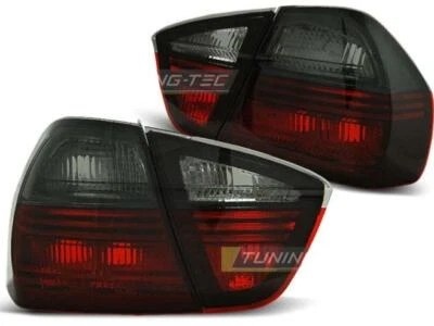 Paire de feux arriere BMW serie 3 E90 Berline de 2005 a 2008 rouge fume