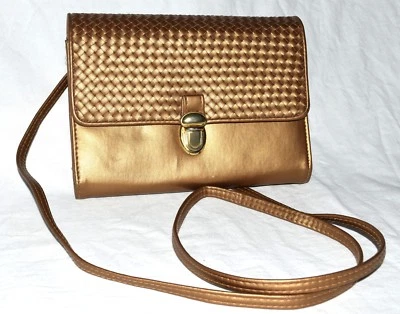 Rosetti Gold Faux Leather Organizer with Checkbook Holder Clutch Crossbody Bag  - Image 1 of 4