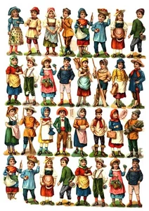 Children, R. Tuck paper die cut scrap, from Gigantic relief 598 - Picture 1 of 2