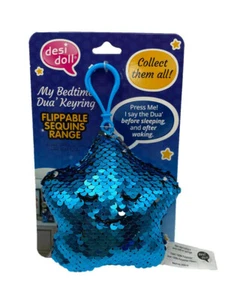 The Desi Doll ® - My Bedtime Dua' Llavero Gama de Lentejuelas Voltibles - Azul/Plata - Imagen 1 de 3