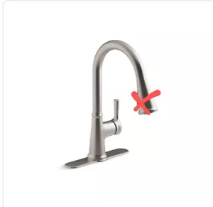 KOHLER Tyne Single Pull-Down Sprayer Kitchen Faucet Vibrant Sta MISSING SPRAYER - Picture 1 of 13