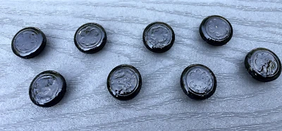 8 VTG ACORN 1" ROUND BLACK FORGED IRON DOOR CABINET DRAWER PULL KNOBS HARDWARE - Image 1 of 4