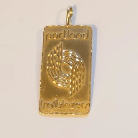 Vintage Portland Trailblazers 14k Gold 1987 Michael Anthony Necklace Pendant 4Gr Cover