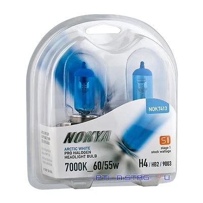 Nokya H4 Arctic White S1 60/55W Pro Halogen Headlight Fog Light Bulb NOK7413 - Image 1 of 2