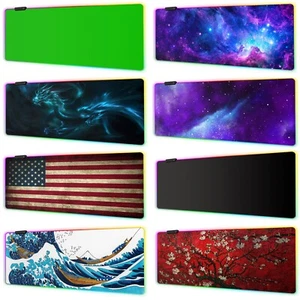 XXL RGB Gaming Mouse Pad - Extra Large LED Gaming Desk Mat with Custom Designs - Afbeelding 1 van 13