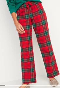 NUOVO vecchio pantalone da donna in flanella fantasia marina media M rosso a quadri - Foto 1 di 5