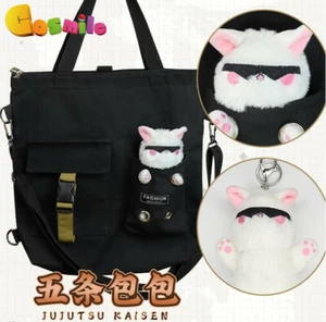 Anime Jujutsu Kaisen Gojou Satoru Cat Canvas Shoulder Bag Messenger Bag Cosplay - Picture 1 of 6