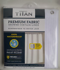Titan Premium Heavyweight Fabric White Shower Curtain Liner 70 x 72 New in Pkg