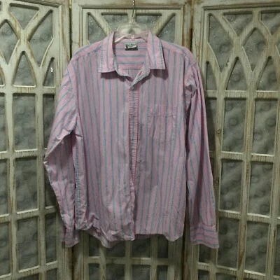 Мужская футболка Steve & Barry's розовая синяя в полоску с длинным рукавом размер XXL - Изображение 1 из 4