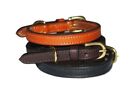 Premium Leather Dog Collar - Heavy Duty Durable Comfortable With Brass Buckle