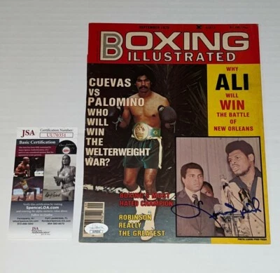Leon Spinks signed Boxing Magazine Page Heavyweight Champ autographed 3 JSA - Image 1 of 2