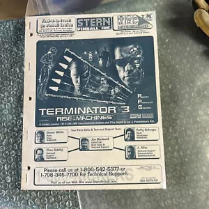 original arcade game manual Pinball Terminator three 3 Stern - Picture 1 of 7