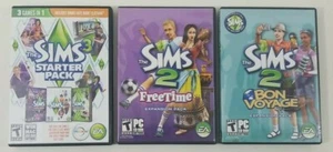 The Sims PC Game Lot - Sims 3 Starter Pack - Sims 2 Freetime - Sims 2 Bon Voyage - Picture 1 of 5