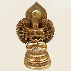 8" Tibet Buddhism Bronze 1000 Arms Avalokiteshvara Goddess Buddha Lotus Statue
