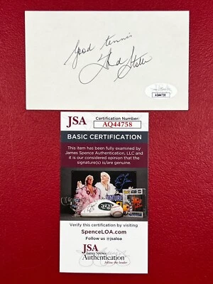 Fred Stolle Signed 3x5 Index Card w/ JSA Pro Tennis Player! "Good Tennis"! - Image 1 of 4