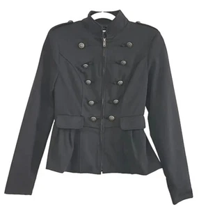 Grass Collection Womens Size Small Modern Safari Skirted Band Jacket Black NWT - Picture 1 of 17