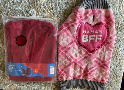 NIP—2 VIBRANT LIFE PET SWEATER L. 50-80lbs. Lab, german shepherd. 20” RED HOODED - Image 1 of 4