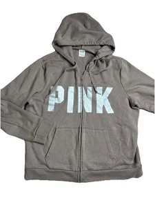 Pink Victoria's Secret Jacket Hoodie Womens XL XG 170/112A Full Zip Logo Read - Picture 1 of 9