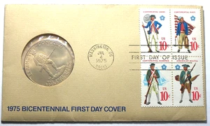 1975 Bicentennial First Day Cover with Paul Revere Medal - Picture 1 of 13