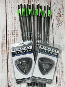 Dozen GOLD TIP Ravin 20" 350 Crossbow Bolts 2" vane WITH MUZZY 3 BLADE broadhead - Picture 1 of 5