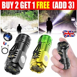 Mini Tactical LED Torch Super Bright Pocket Camping Flashlight USB Rechargeable~ - Picture 1 of 18