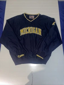 Michigan Pullover V neck Lined Windbreaker Mens XL Team Pride - Picture 1 of 13