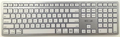 Cherry KW 9100 Slim Wireless Keyboard Silver Gray Rechargable MacOS JK-9110US-1 - Image 1 of 4