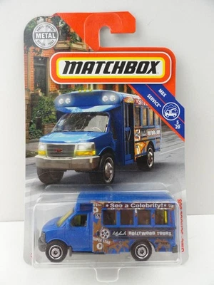 2018 Matchbox #18 GMC School Bus (Blue Hollywood Tours) - Image 1 of 4